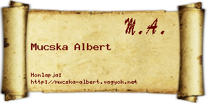 Mucska Albert névjegykártya