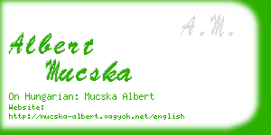 albert mucska business card